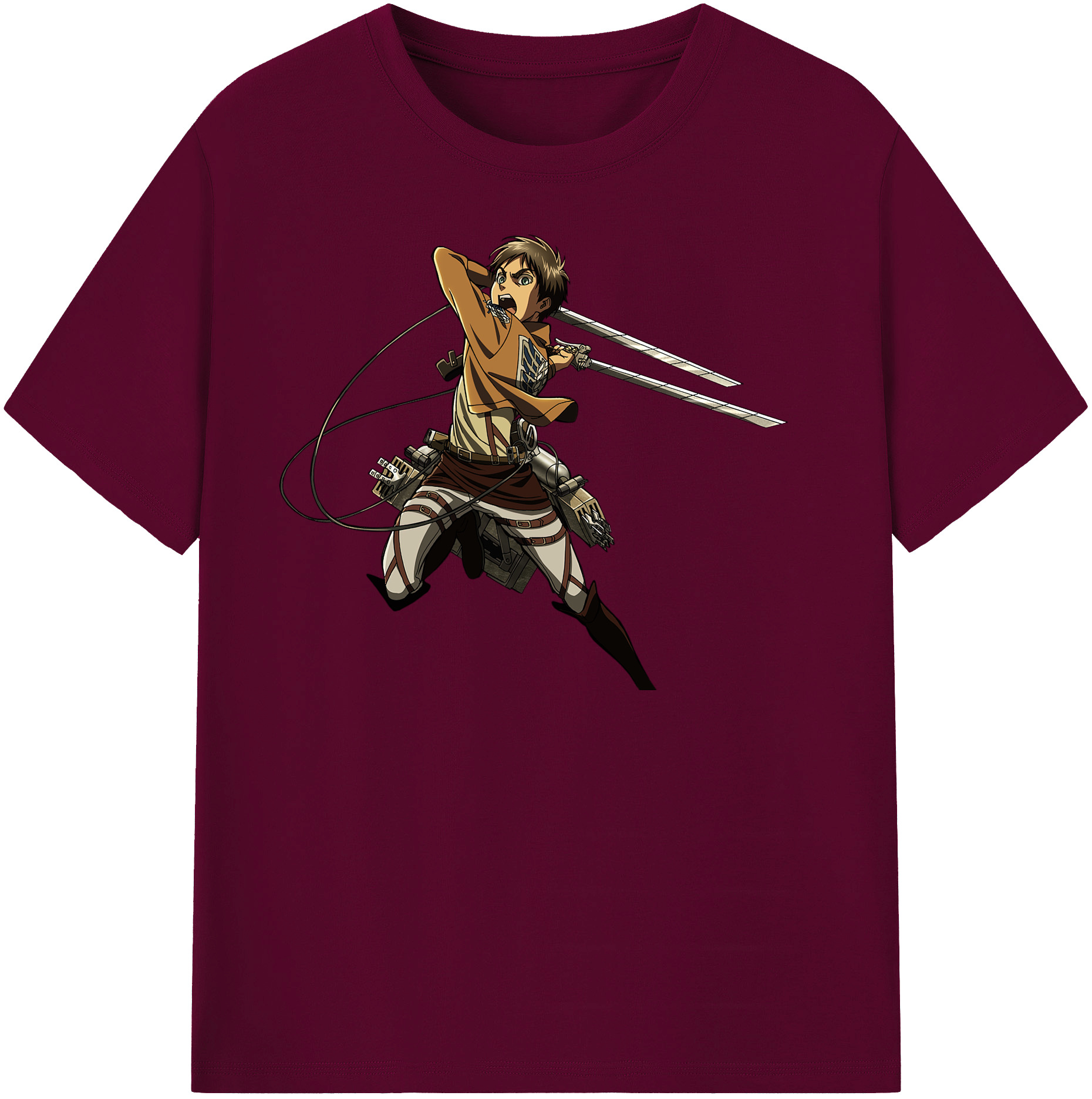 （画像用） 進撃の巨人 エレン･イェーガー Attack on Titan Eren Jäger レディースカジュアルプリントTシャツ（綿100％）
